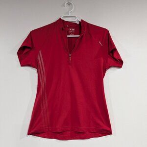 adidas climacool Half Zip Tee Red Size Small